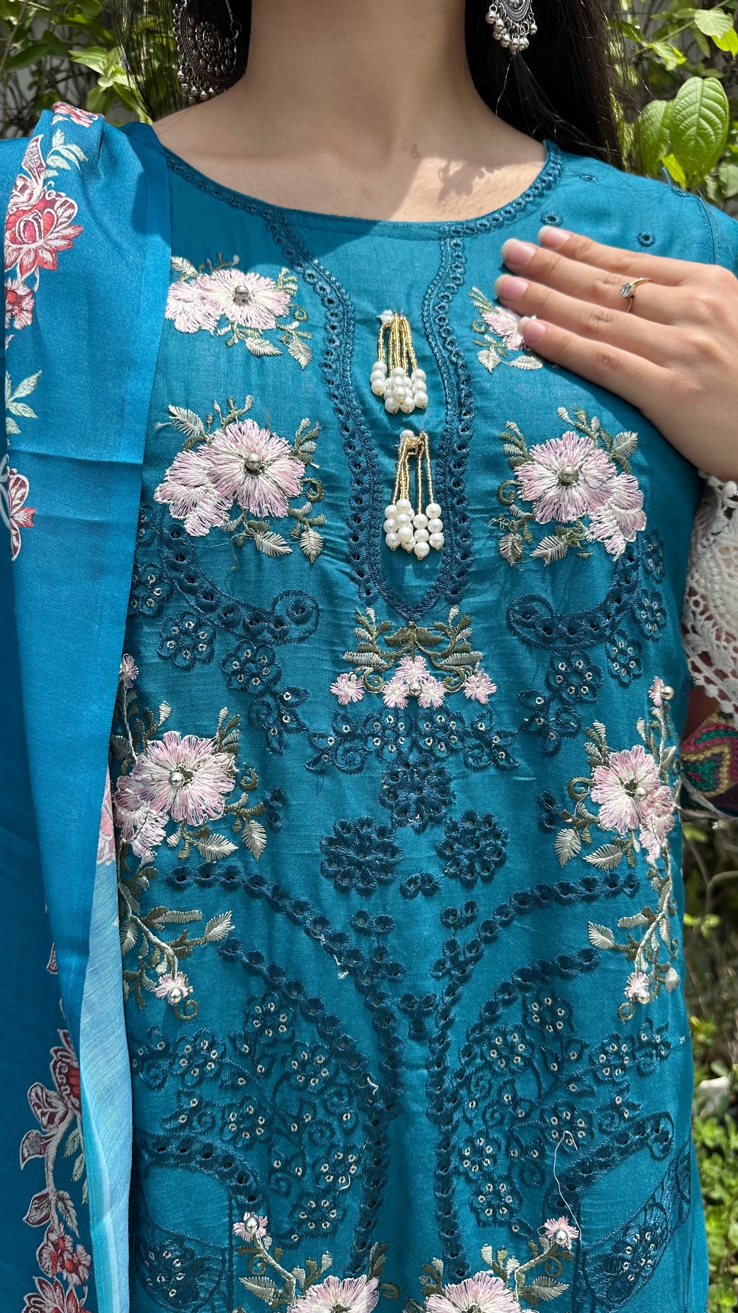 PURE COTTON EMBROIDERED SET