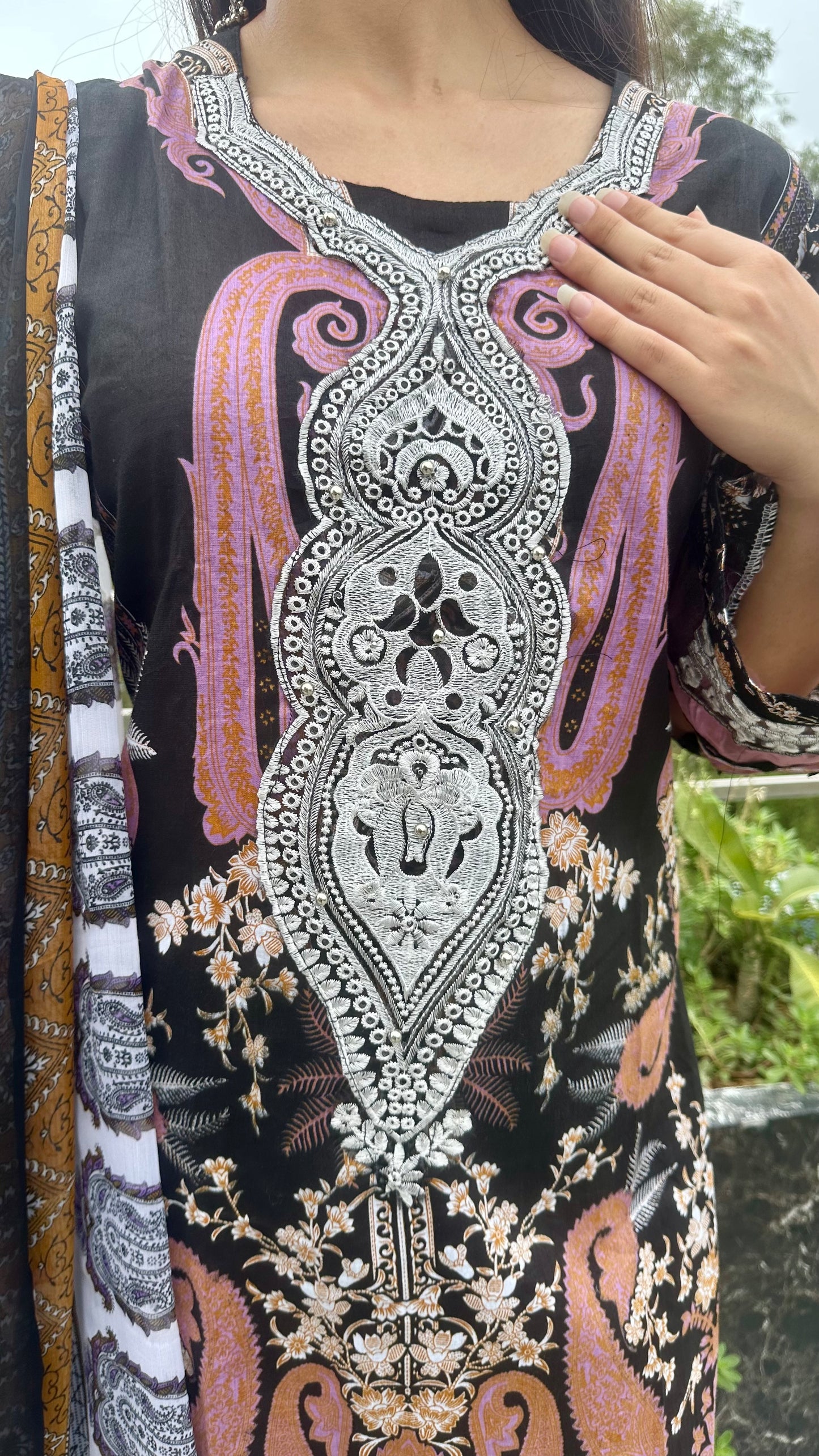 PURE COTTON BLACK MULTI