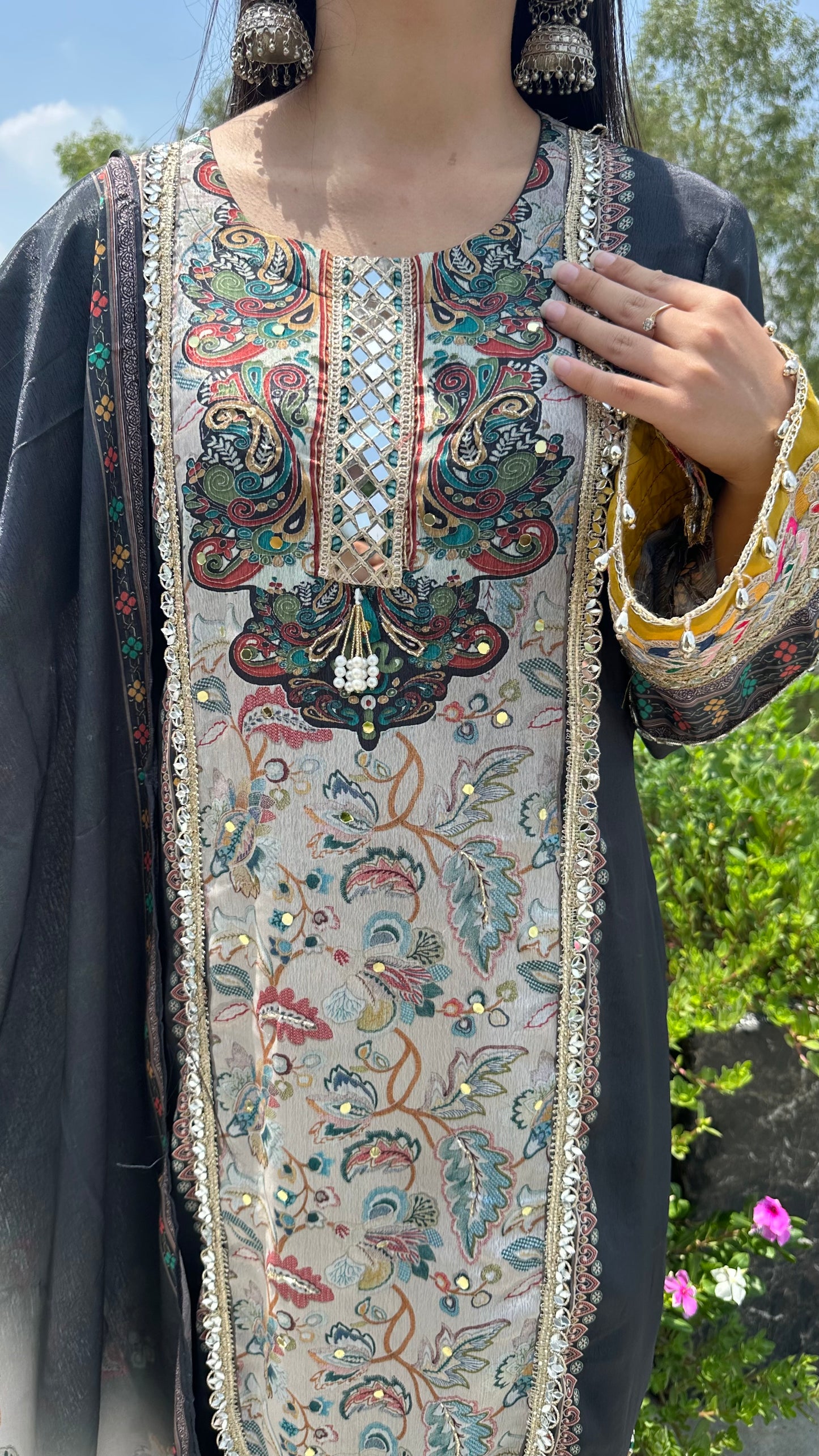 MUSLIN LONG BLACK SET