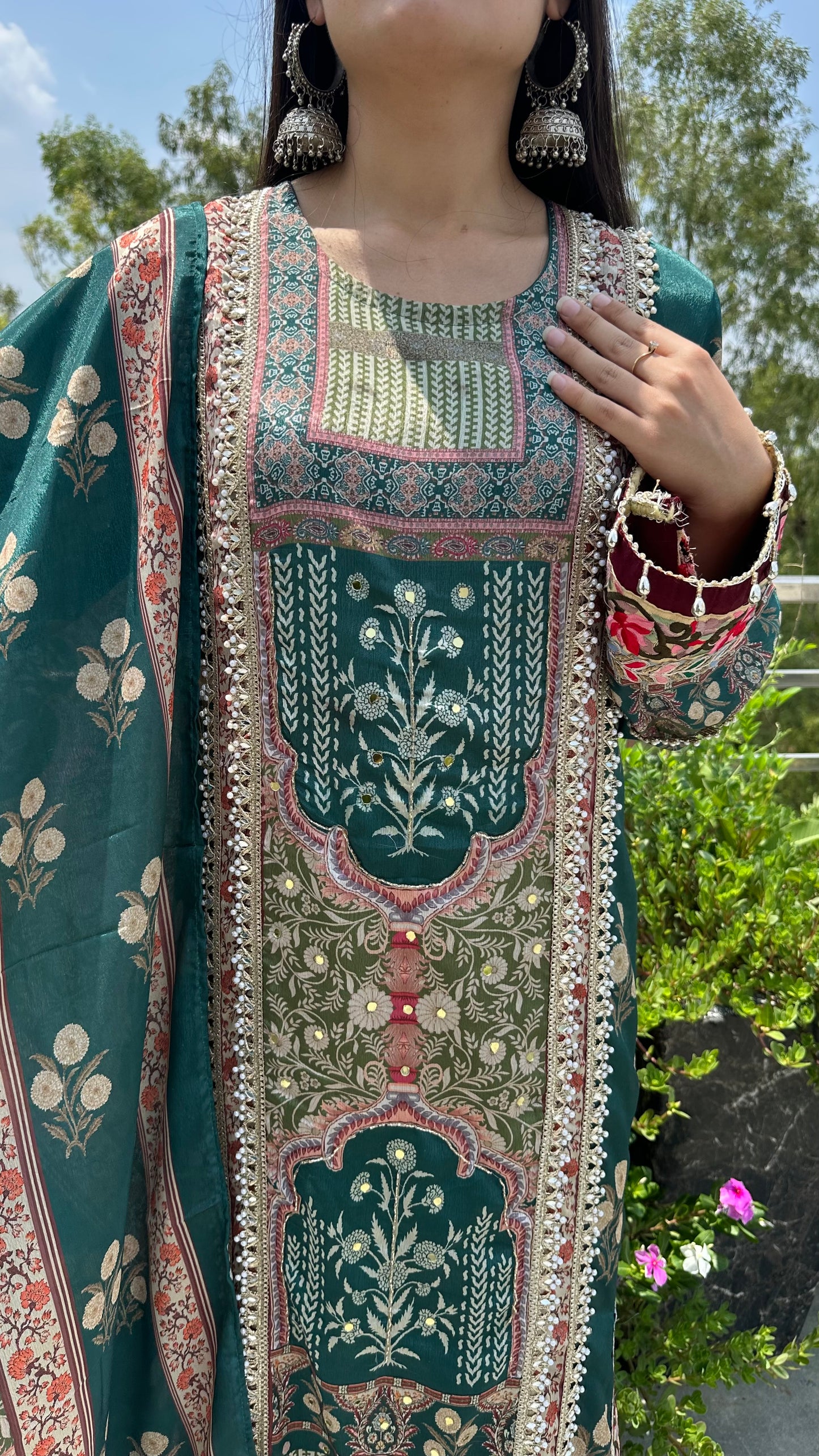MUSLIN LONG TEAL SET