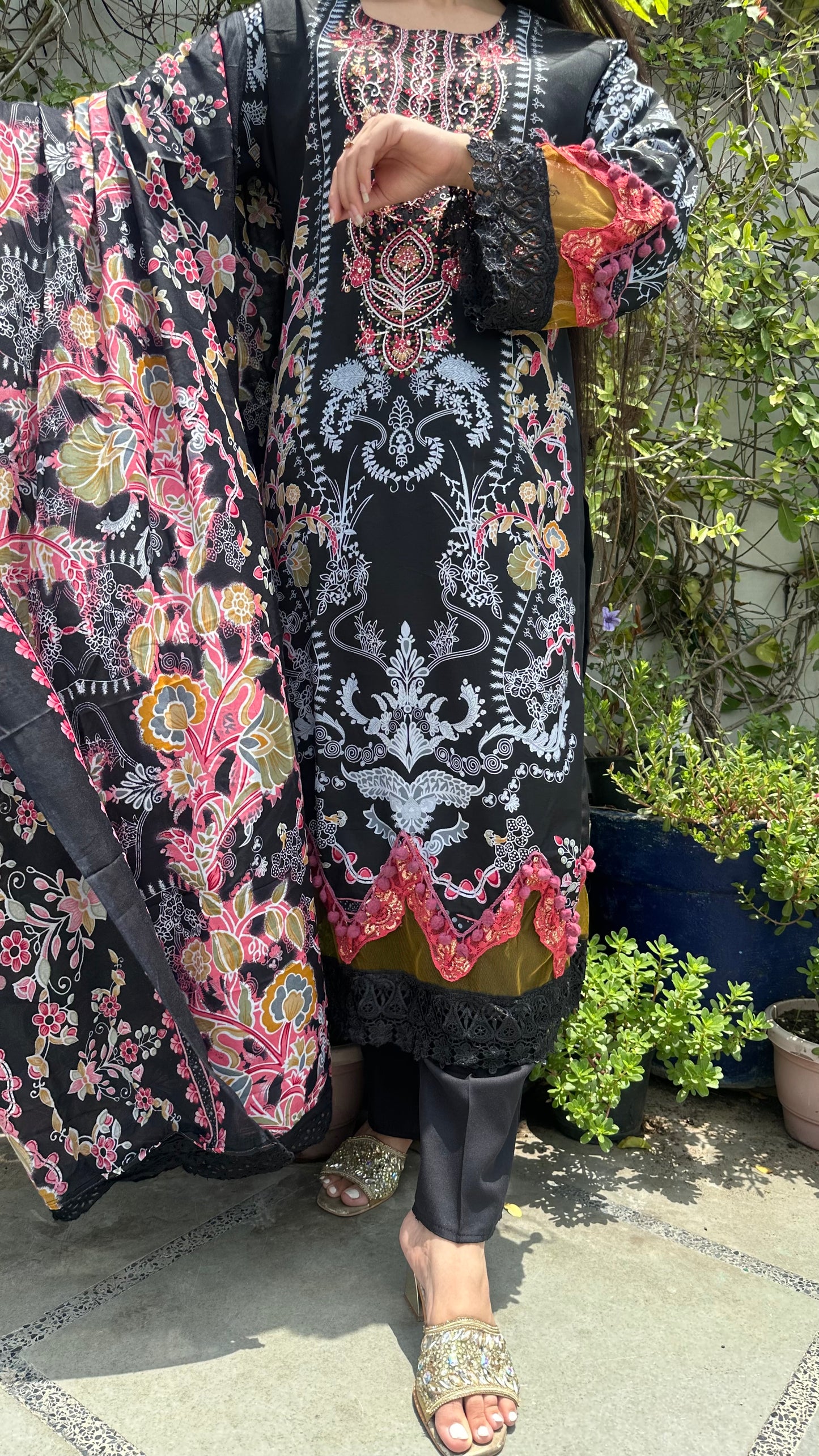 INDO COTTON BLACK SET
