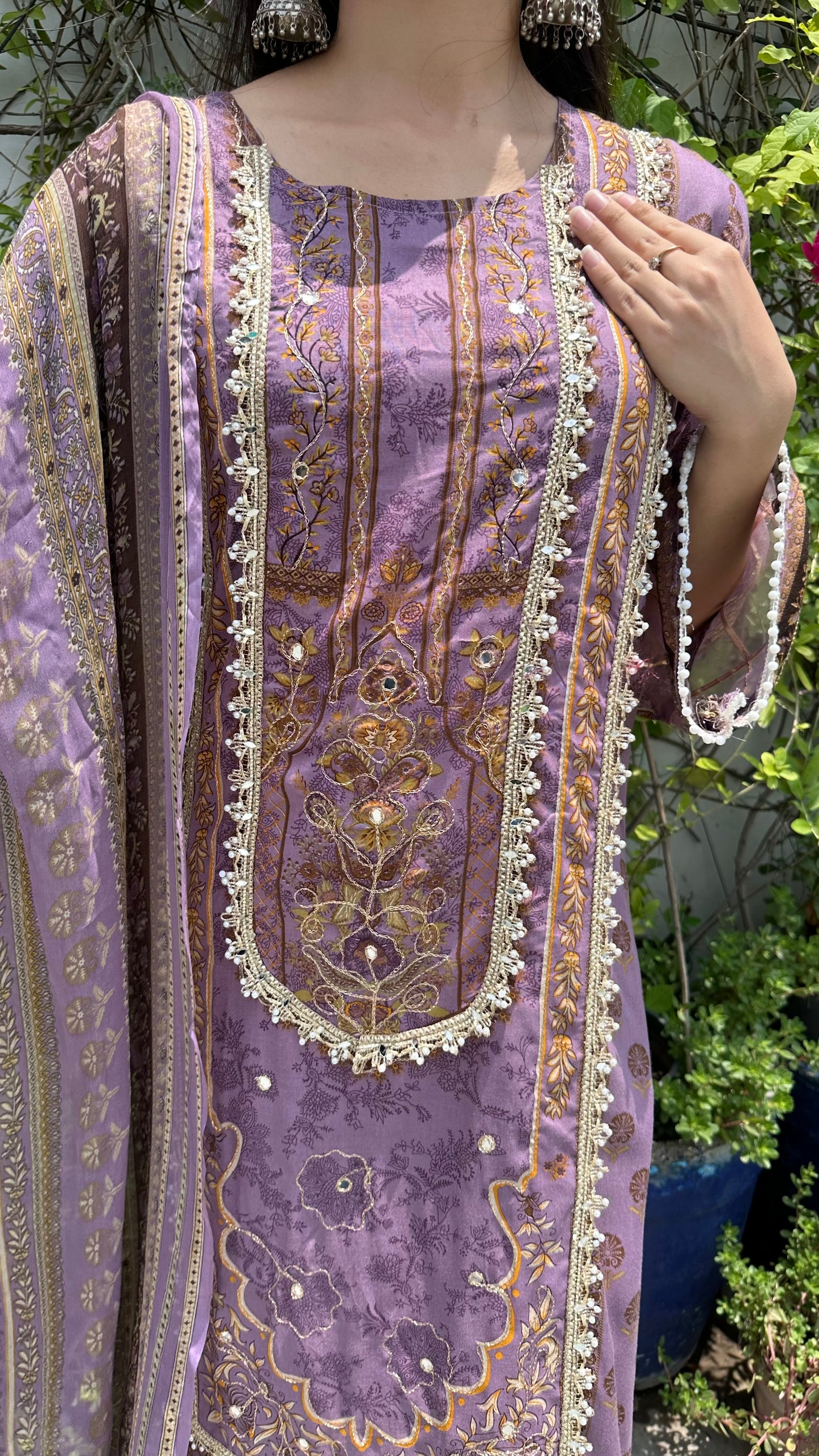 RAYON ZARI LILAC SET