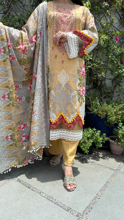 INDO COTTON L.YELLOW SET
