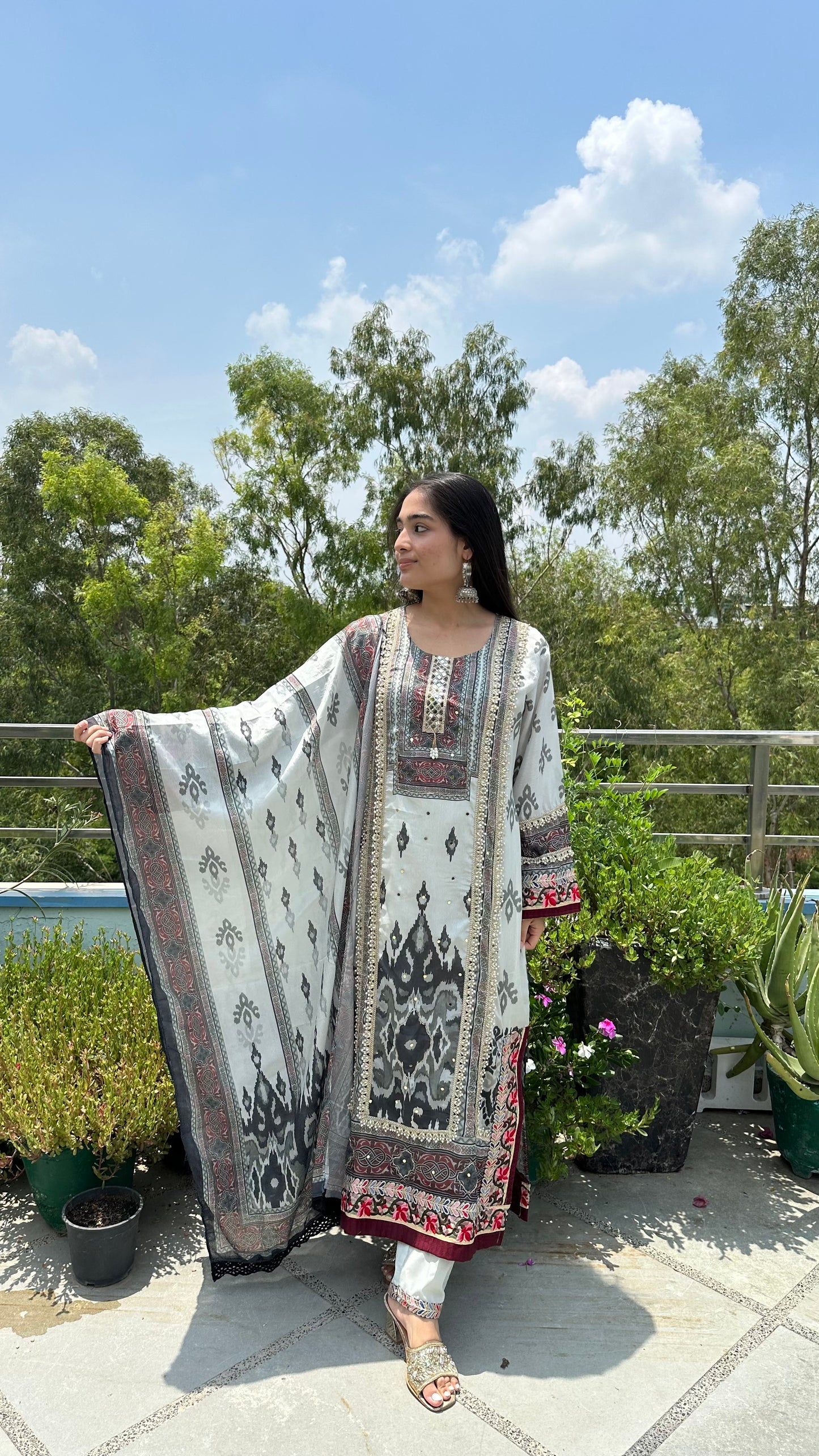 MUSLIN LONG CREAM SET