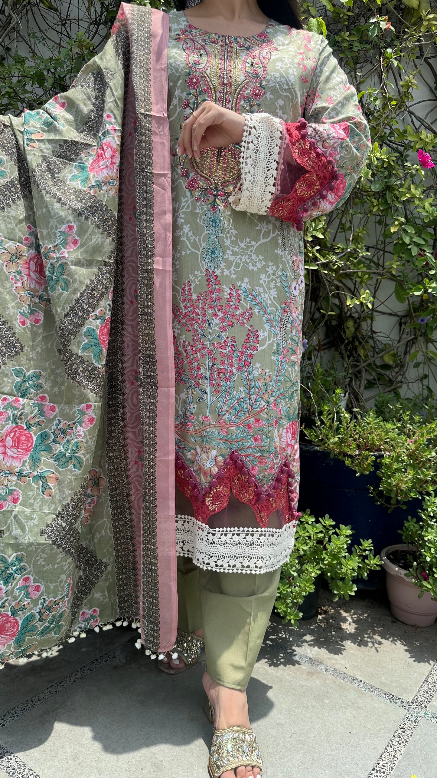 INDO COTTON L.GREEN SET