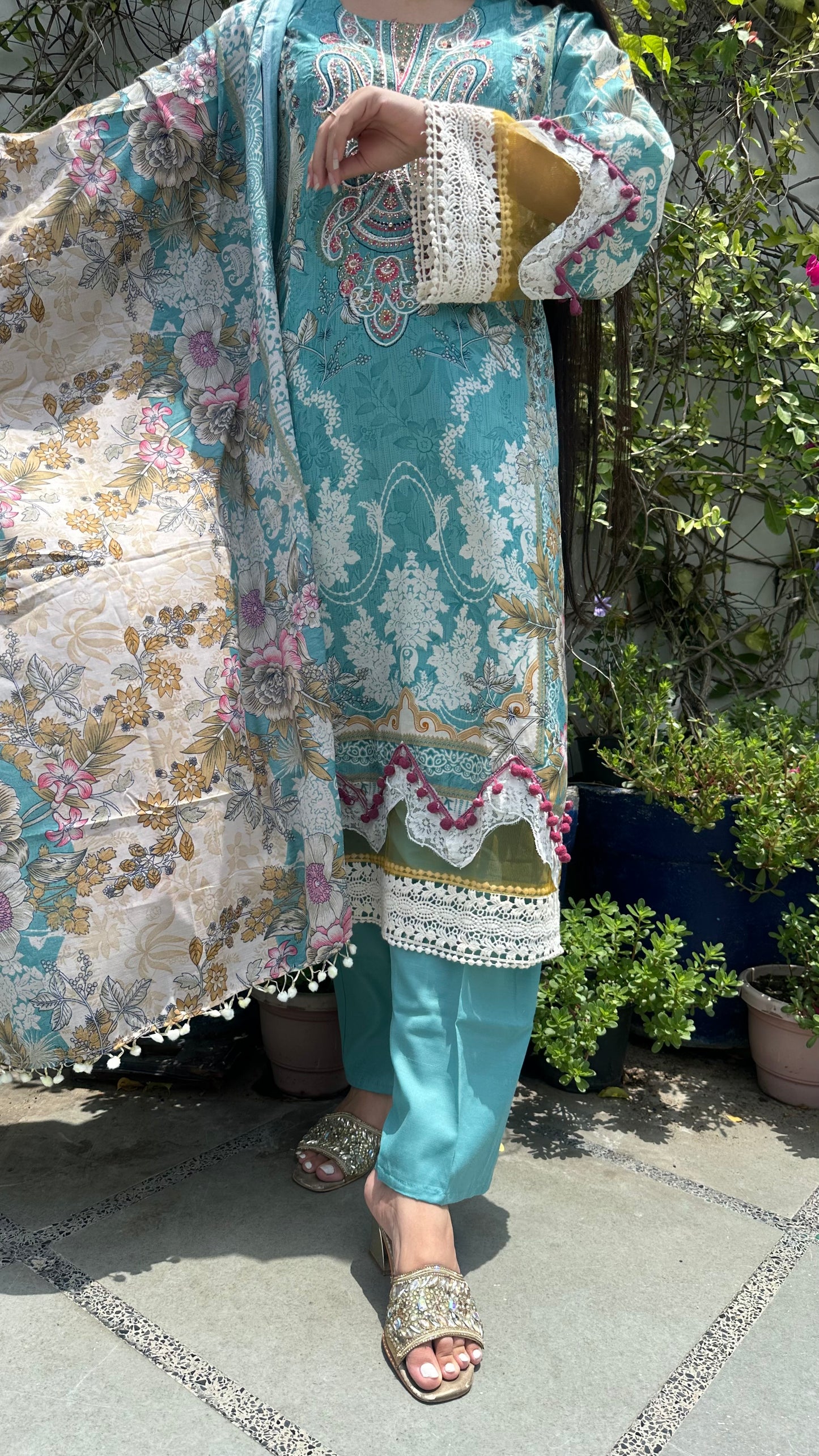 INDO COTTON L.BLUE SET
