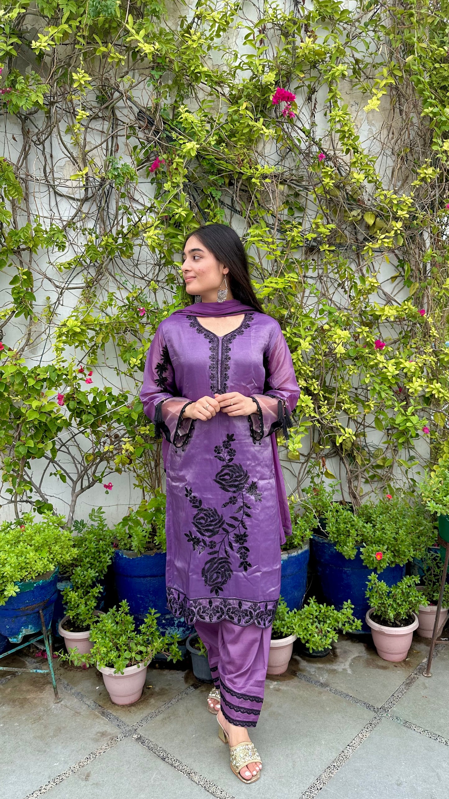 HAND EMBROIDERED ORGANZA SHIMMER SET