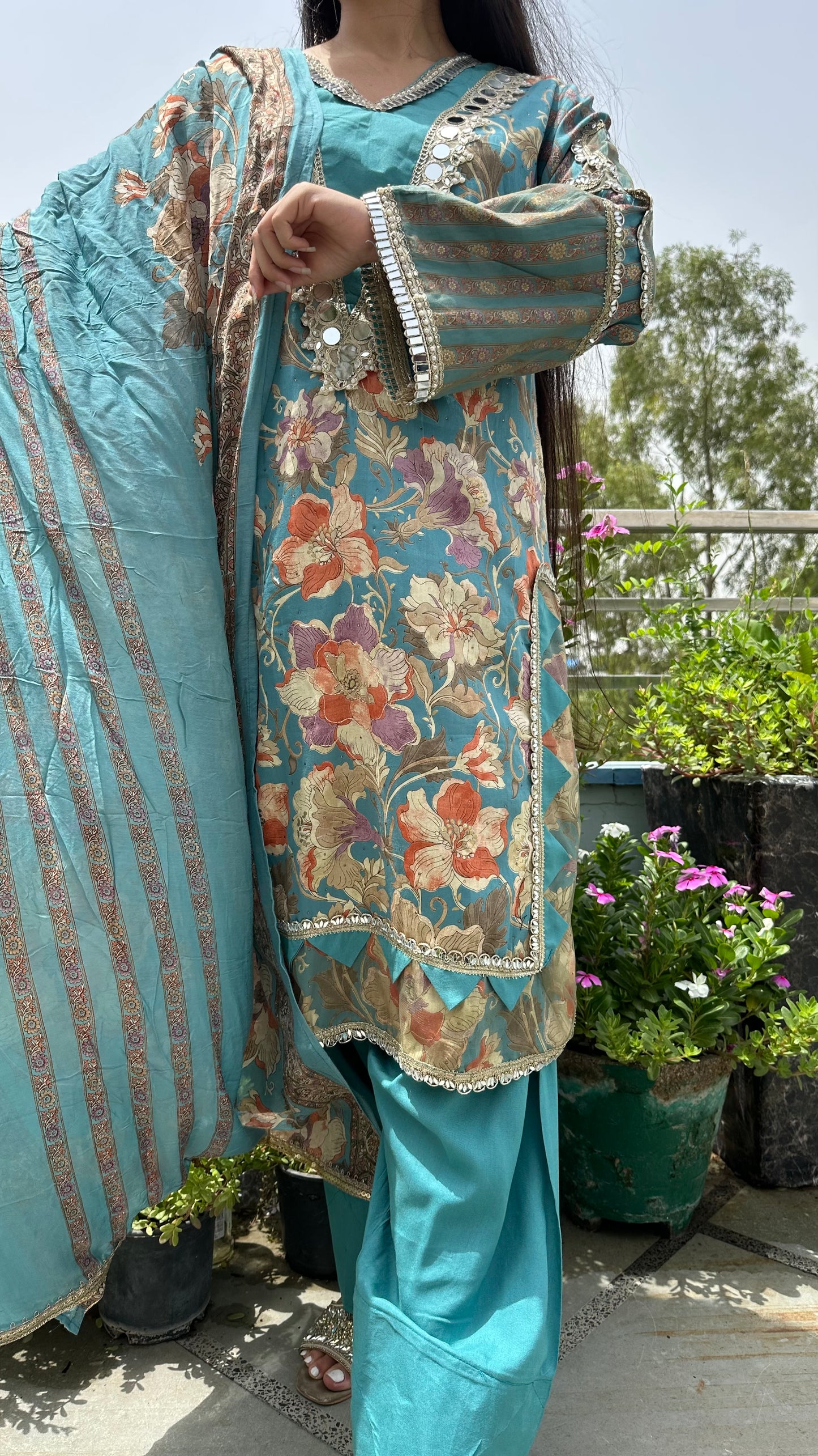 JAM COTTON PRINTED MIRROR FARSHI SETS