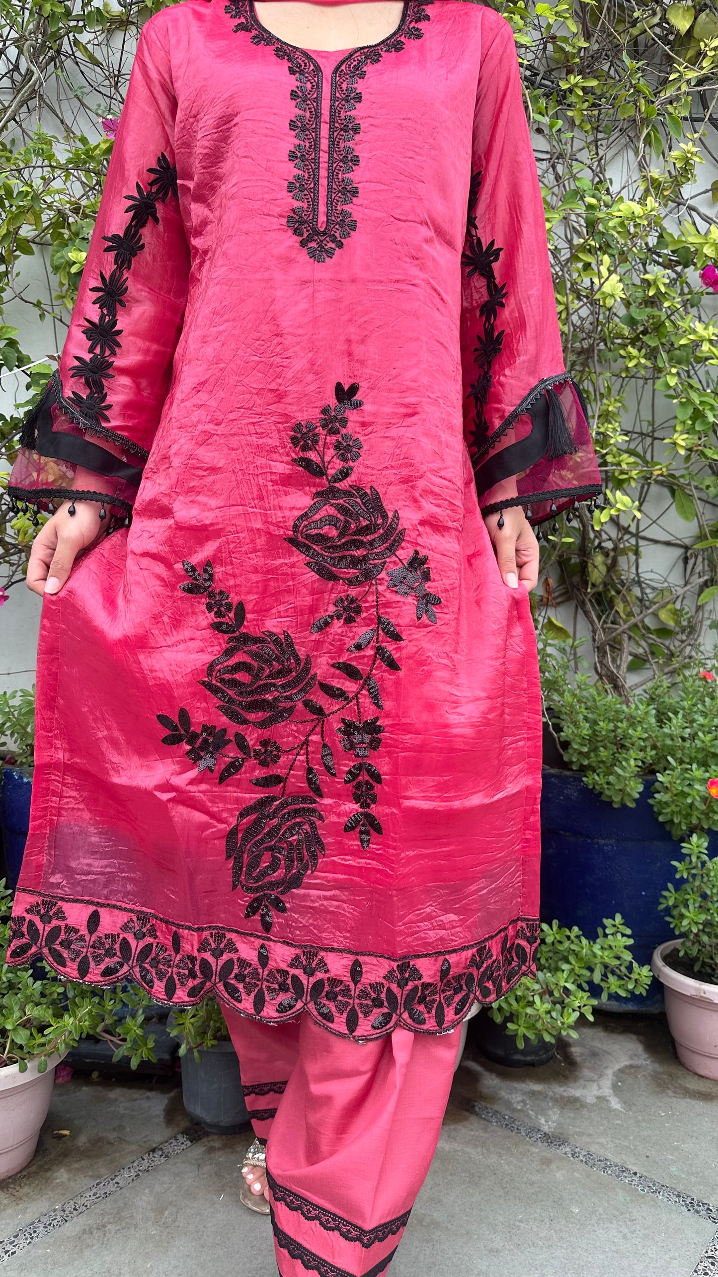 HAND EMBROIDERED SHIMMER ORGANZA SET
