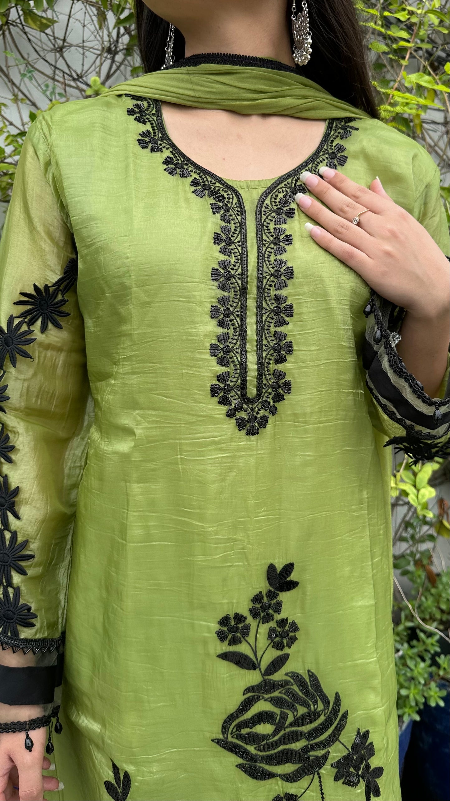 HAND EMBROIDERED SHIMMER ORGANZA SET