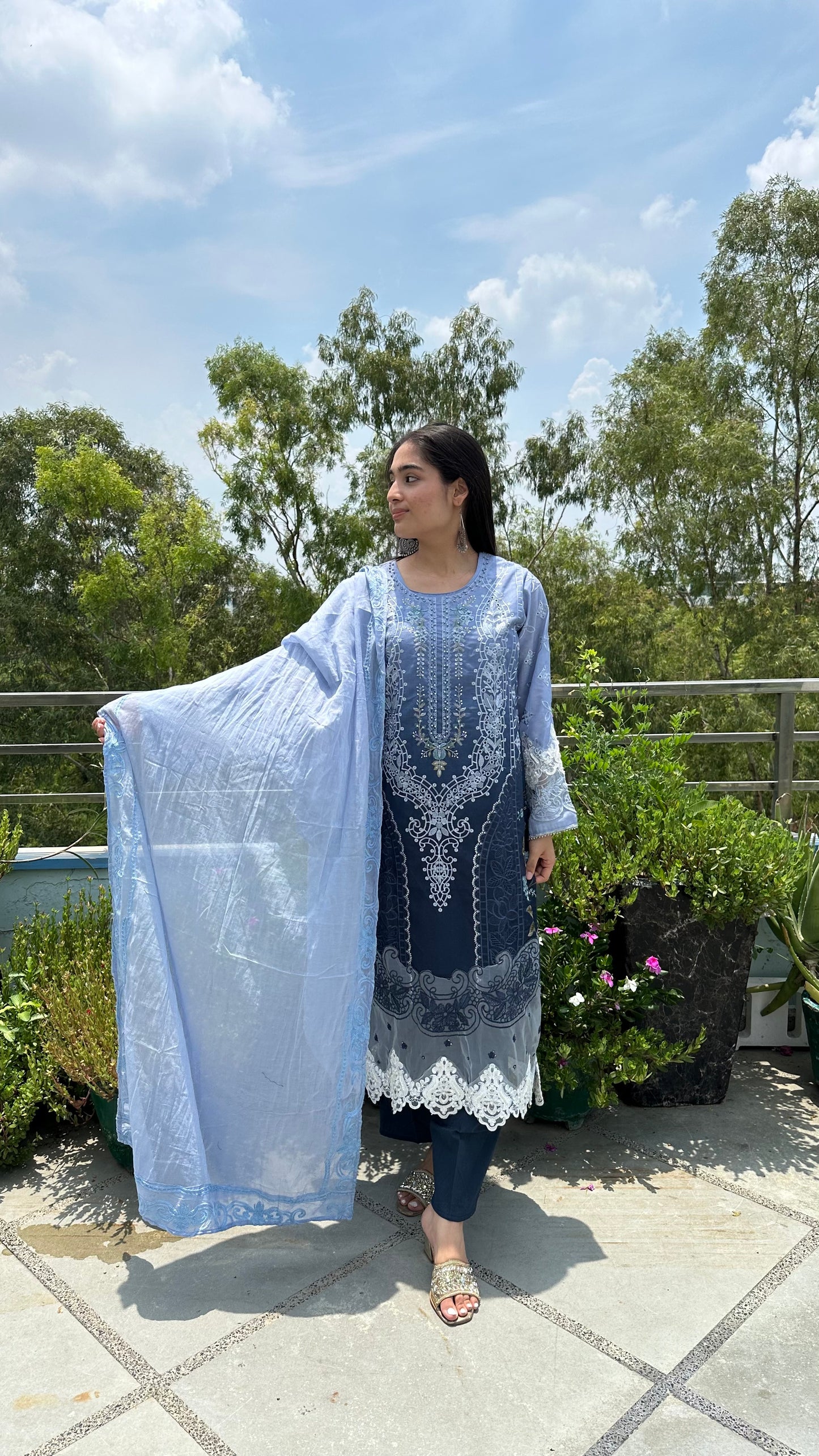 COTTON BLUE OMBRÉ SET