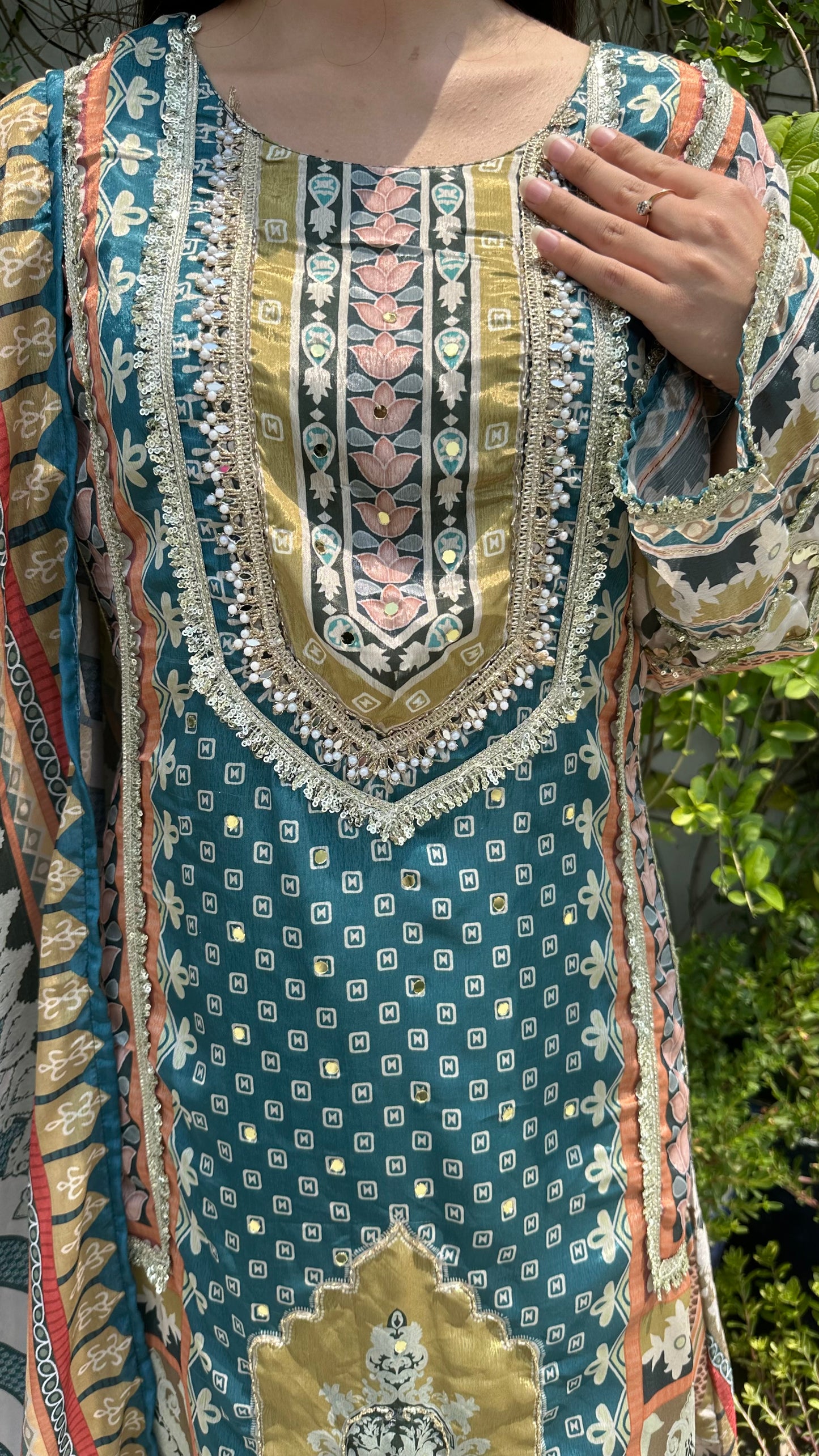 MUSLIN A-LINE BLUE SET