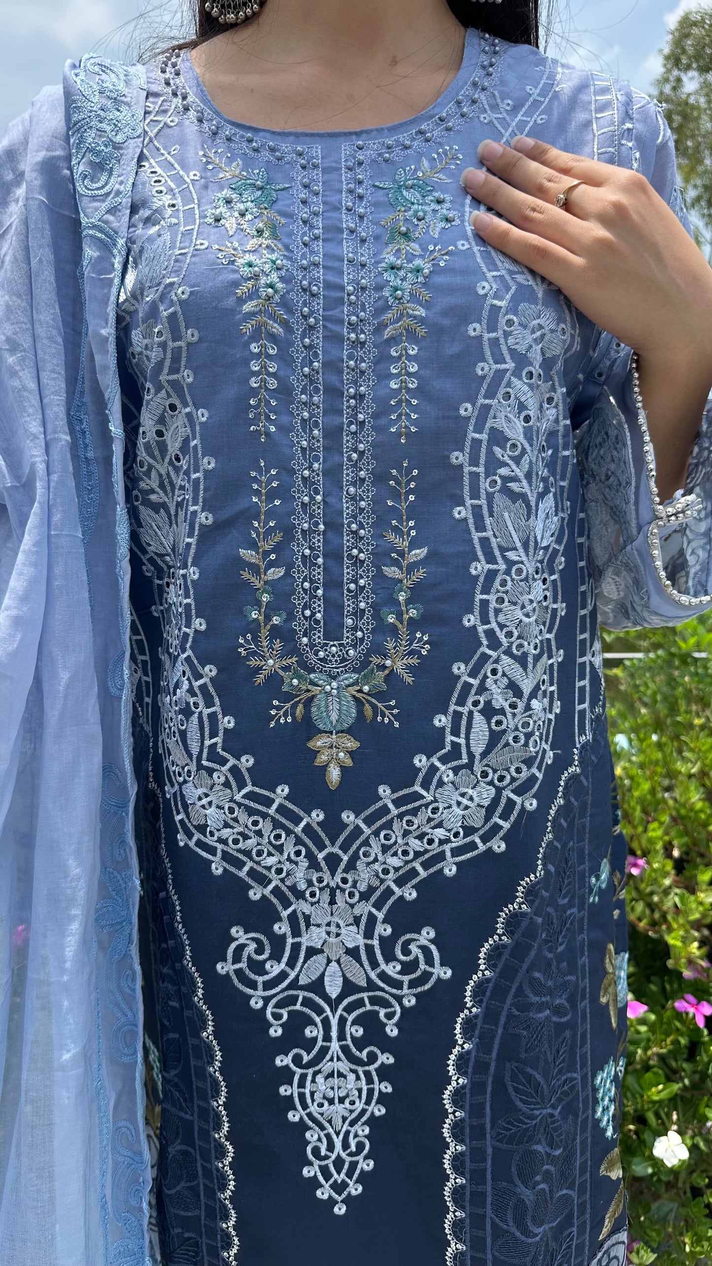 COTTON BLUE OMBRÉ SET