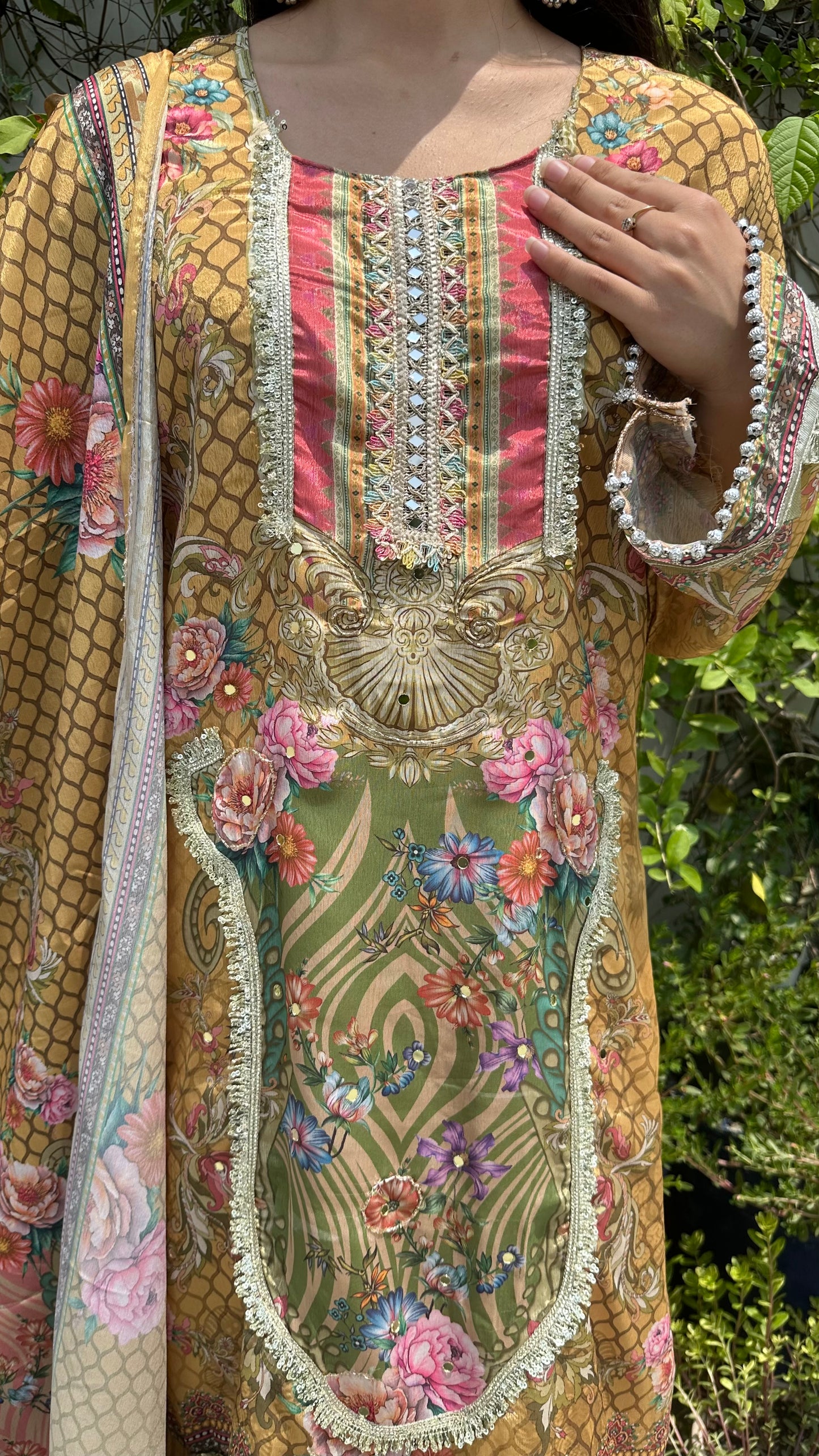 MUSLIN A-LINE YELLOW SET