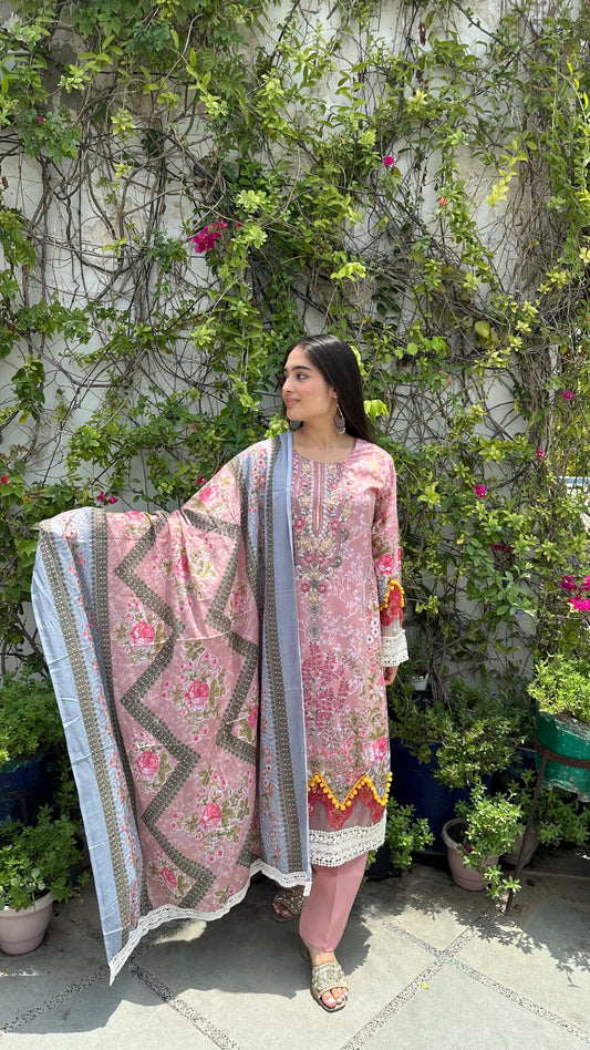 INDO COTTON L.PEACH SET