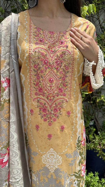 INDO COTTON L.YELLOW SET