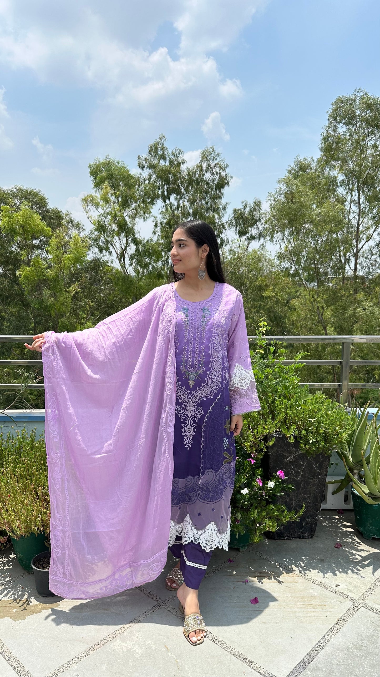 COTTON PURPLE OMBRÉ SET