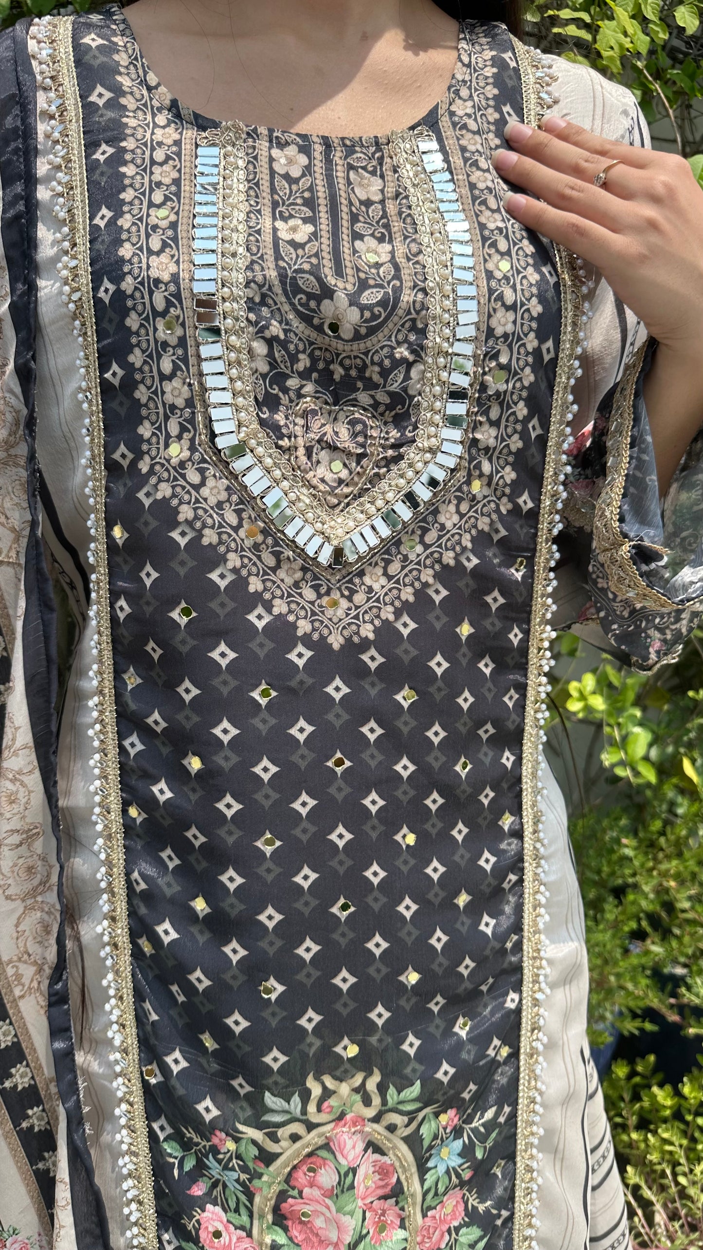 MUSLIN A-LINE BLACK SET
