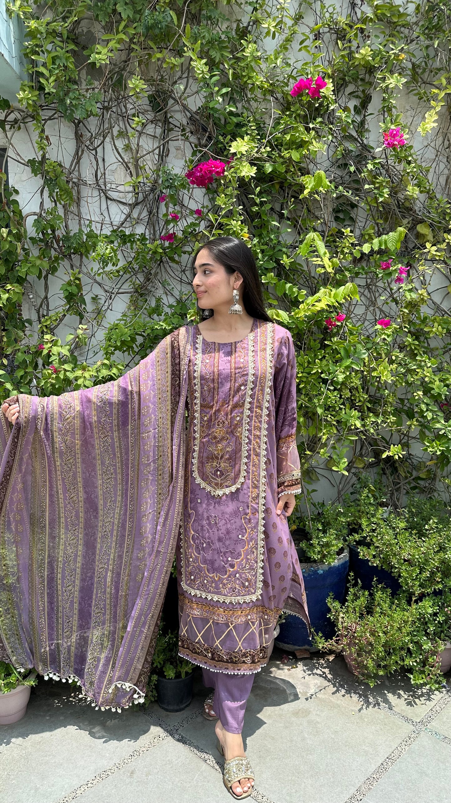 RAYON ZARI LILAC SET