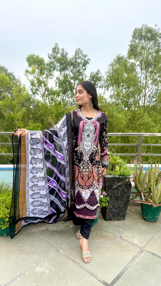 PURE COTTON BLACK MULTI