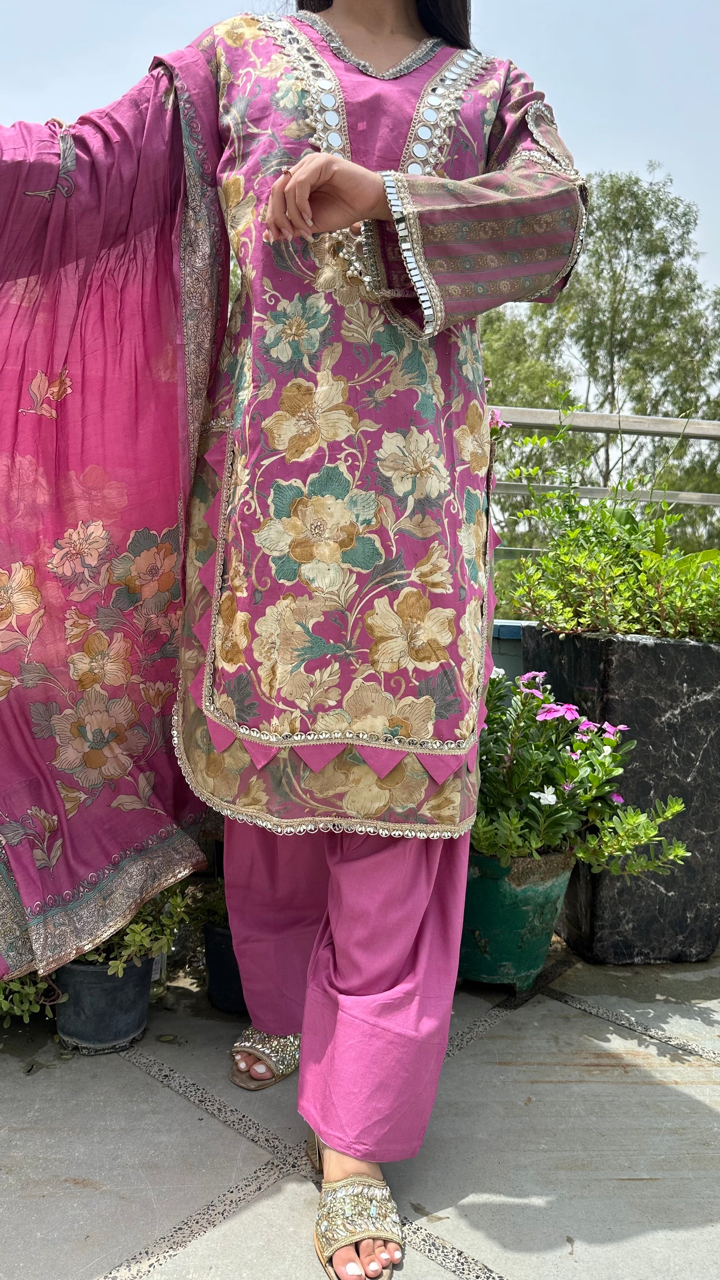 JAM COTTON PRINTED MIRROR FARSHI SETS
