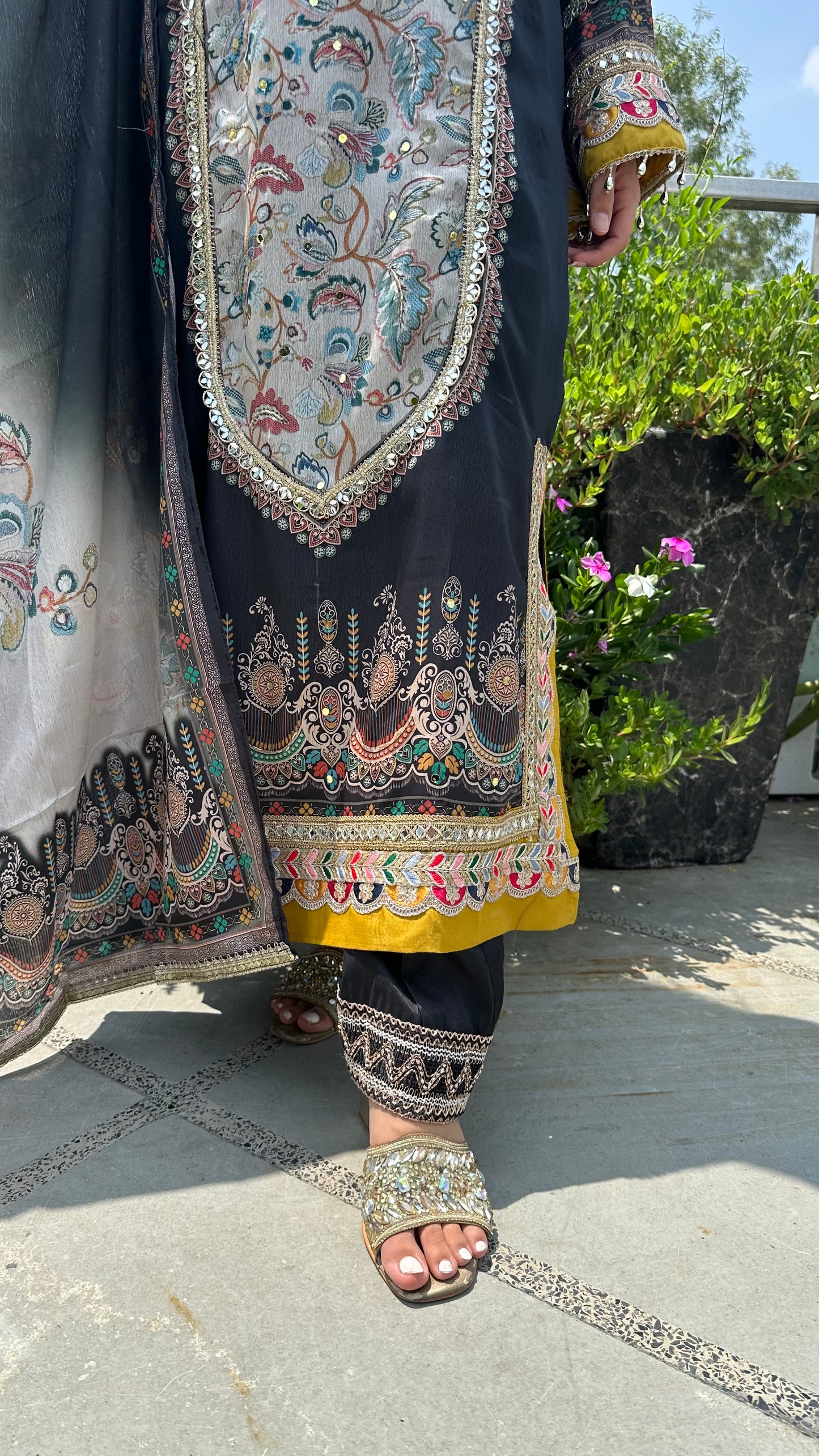 MUSLIN LONG BLACK SET