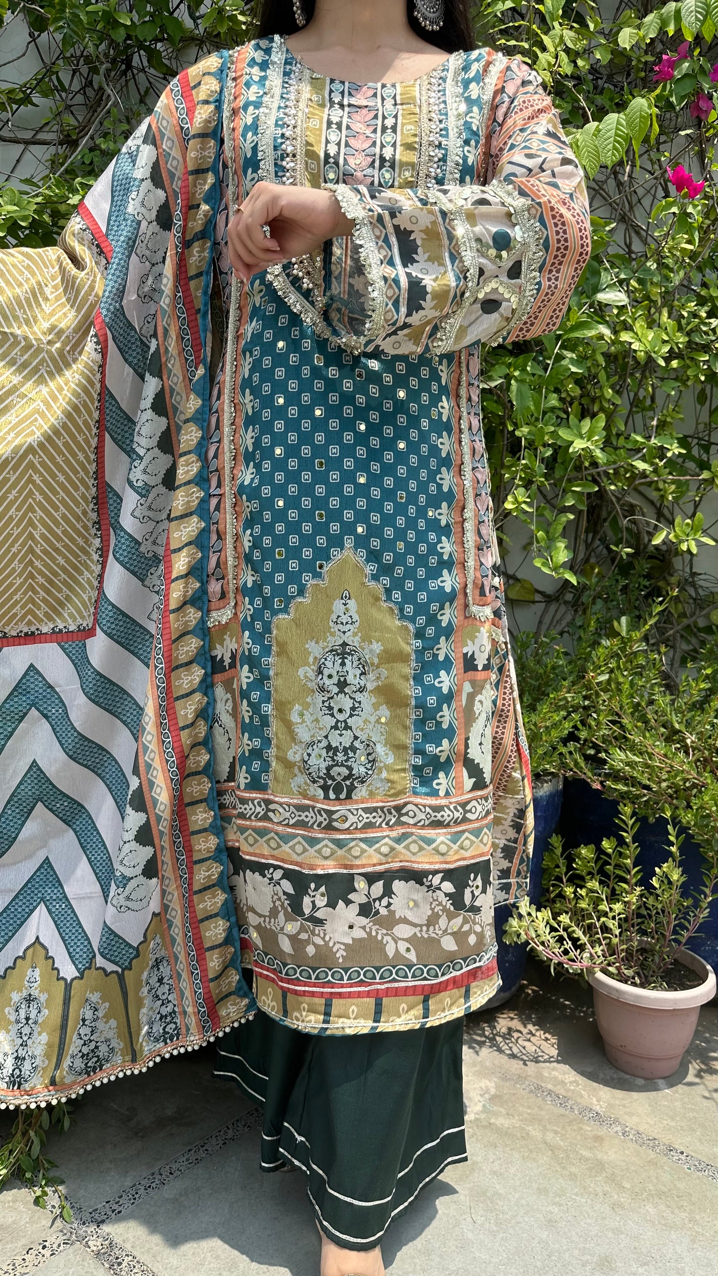 MUSLIN A-LINE BLUE SET
