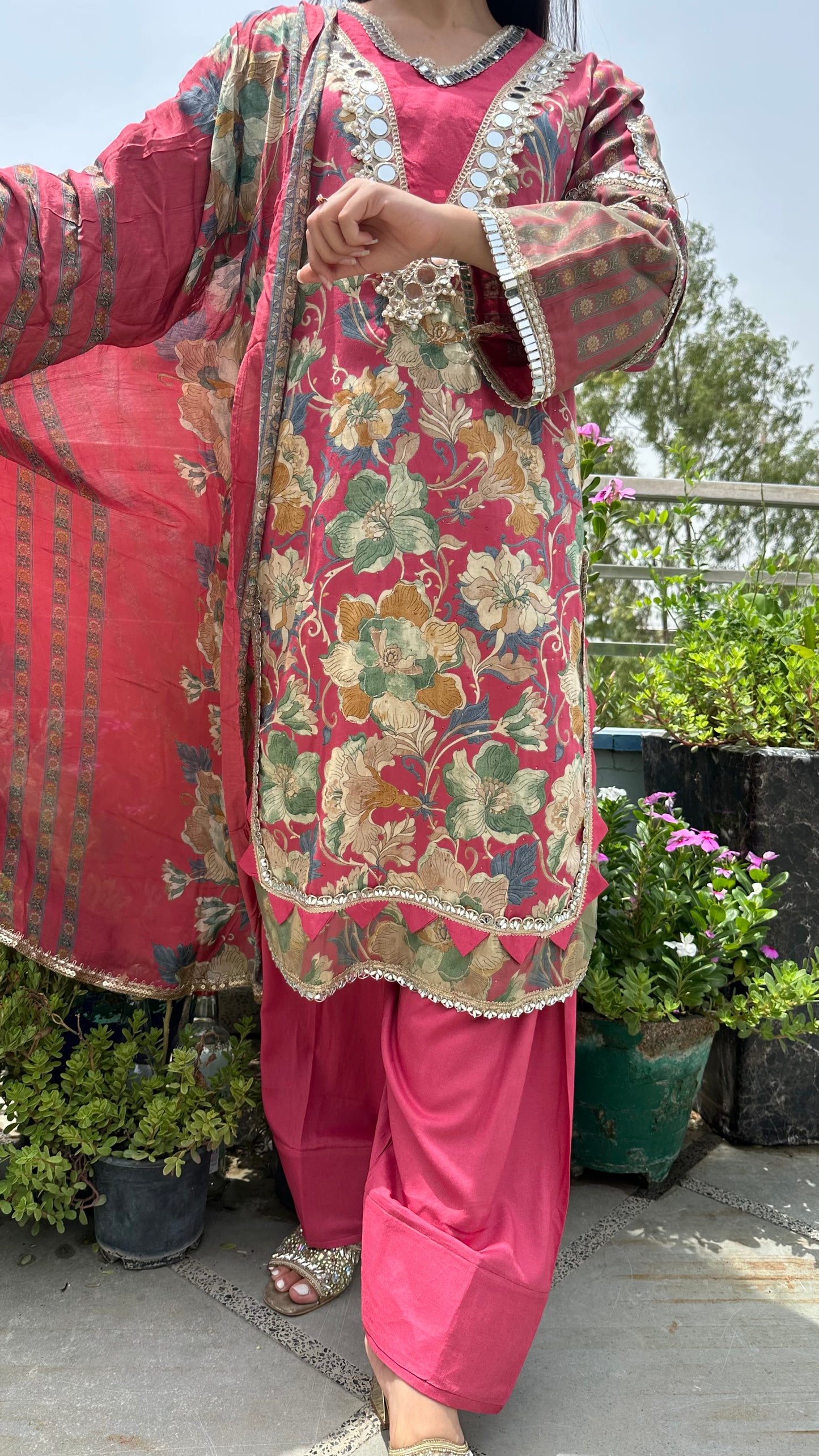 JAM COTTON PRINTED MIRROR FARSHI SETS
